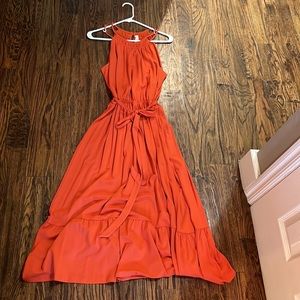 Loft orange Summer Maxi Dress